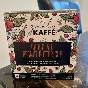 New unopened Grande Kaffe Chocolate Peanut Butter Cup K-cups. 18 count.